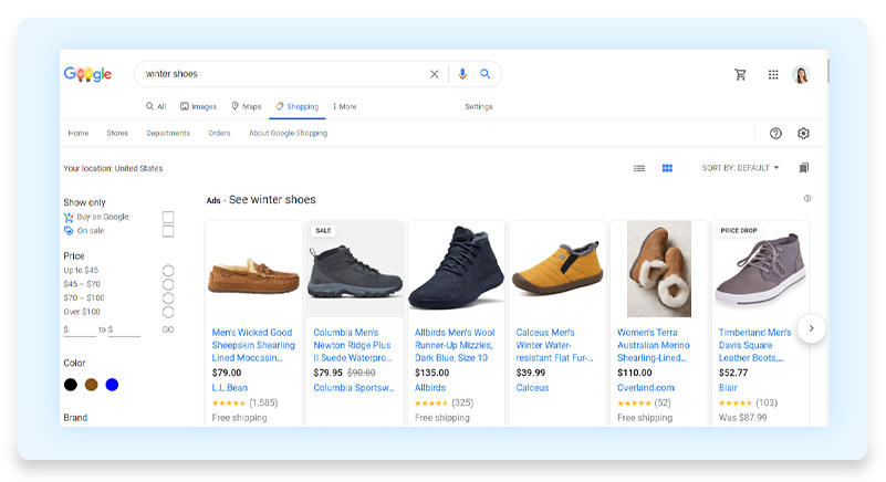 Google Shopping Ads Example