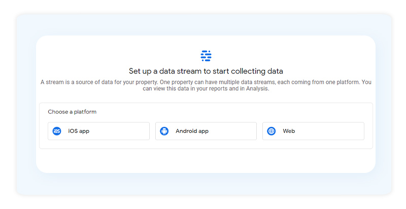 combining data for websites and apps within the same property Google Analytics 4