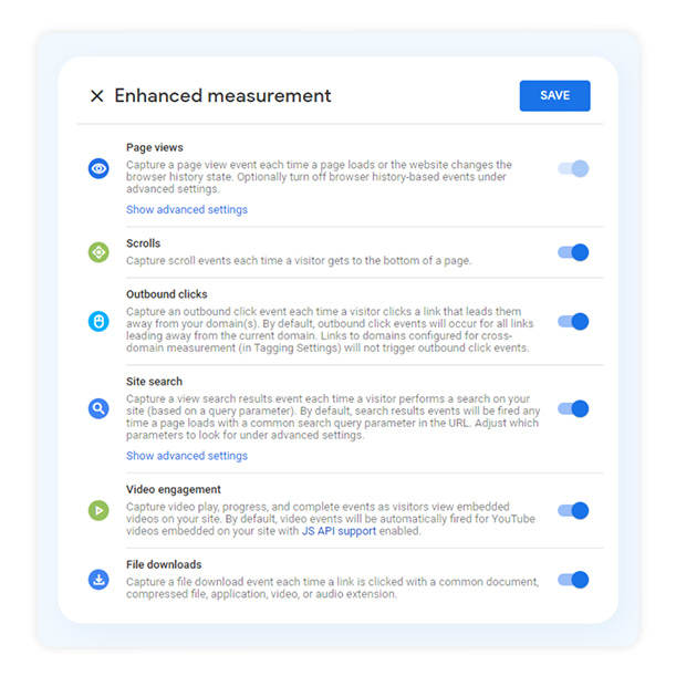Enhanced Measurement Google Analytics 4