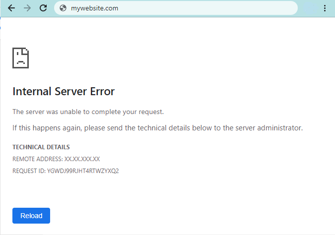 web Host Server Error