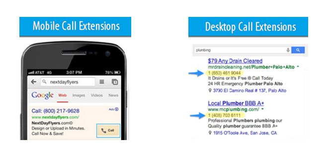 Mobile and Desktop Call Extensions - White Shark Media
